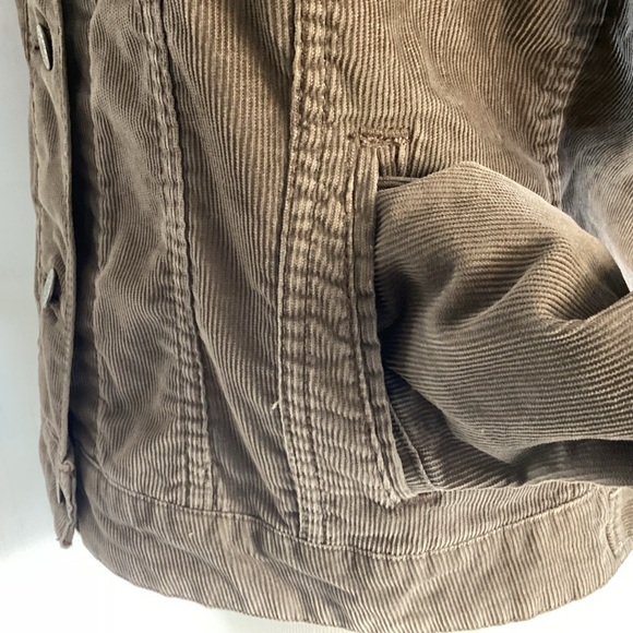Levi's DarkTan, Light Brown Corduroy Trucker Style Jean Jacket women’s Large GUC - Picture 8 of 14